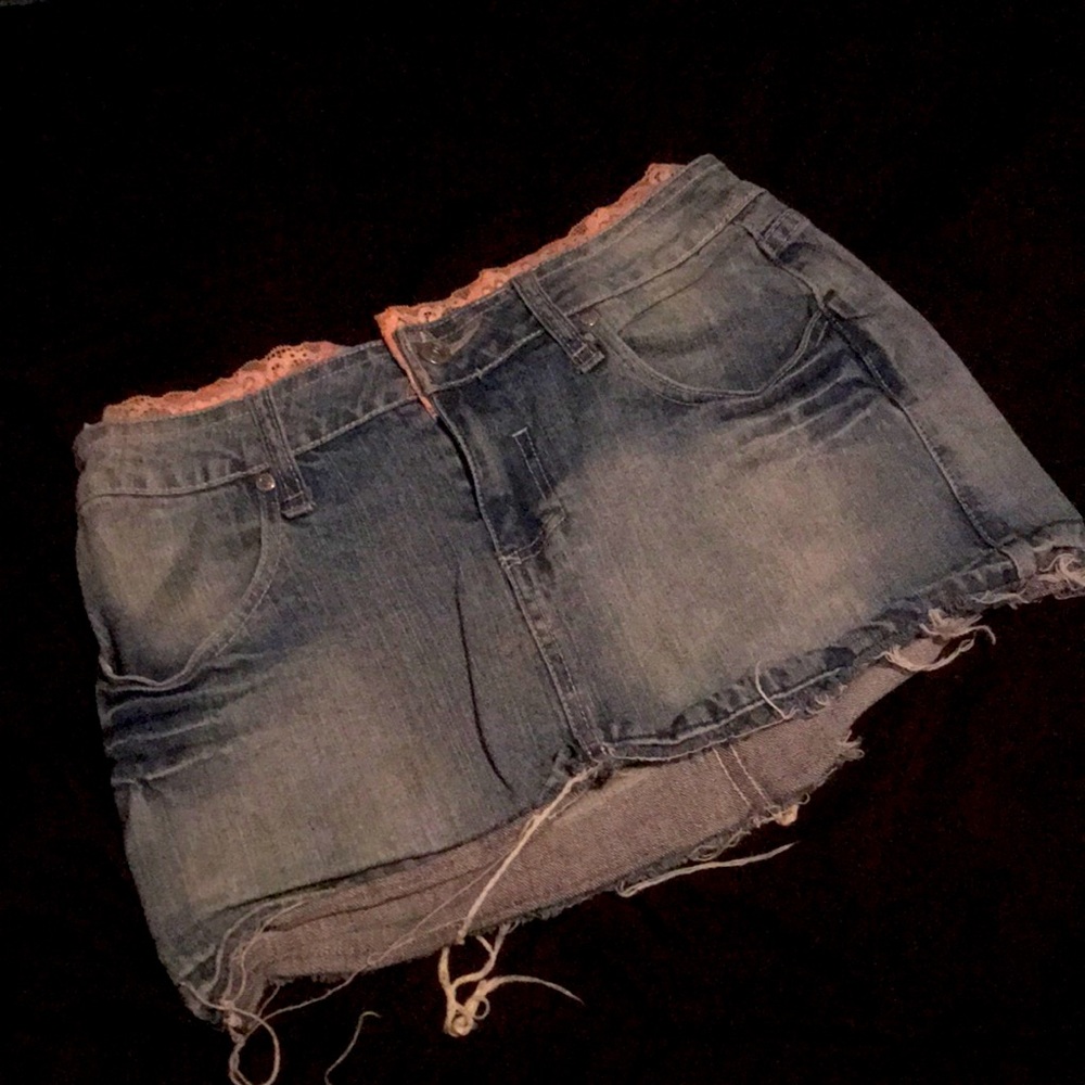 Jean lace skirt